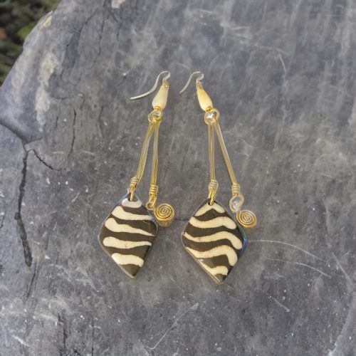 Zebra print Triangle Earrings